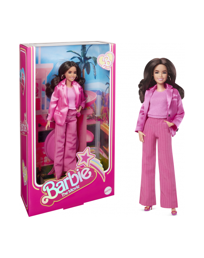 Mattel Barbie Signature The Movie - America Ferrera as Gloria doll for the film in a three-piece pants suit in pink, toy figure główny