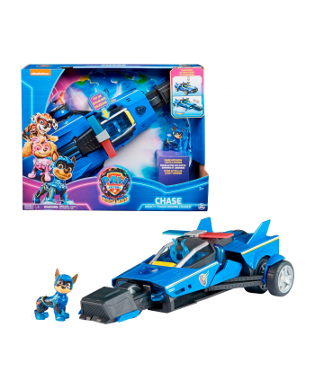 spinmaster Spin Master Paw Patrol: The Mighty Movie, Chase's Deluxe Superhero Rocket Vehicle, Toy Vehicle (Blue/Black, Includes Chase Figure)