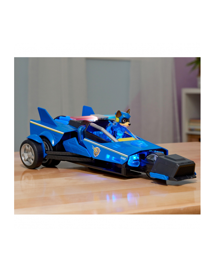 spinmaster Spin Master Paw Patrol: The Mighty Movie, Chase's Deluxe Superhero Rocket Vehicle, Toy Vehicle (Blue/Black, Includes Chase Figure) główny