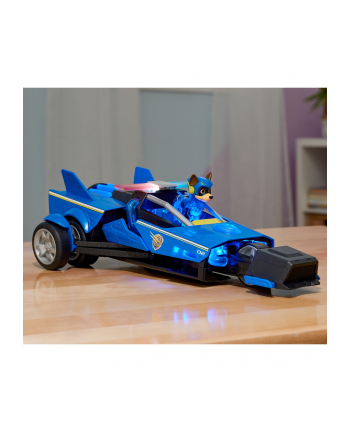 spinmaster Spin Master Paw Patrol: The Mighty Movie, Chase's Deluxe Superhero Rocket Vehicle, Toy Vehicle (Blue/Black, Includes Chase Figure)
