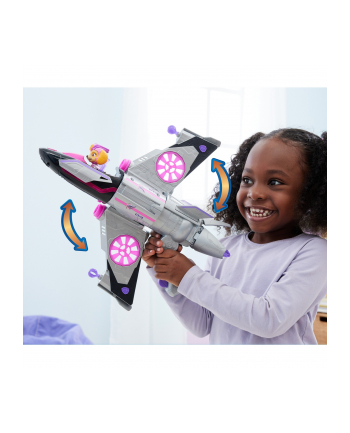 spinmaster Spin Master Paw Patrol: The Mighty Movie, Skye's Deluxe Superhero Jet incl. Skye Figure, Toy Vehicle (Silver/Pink)