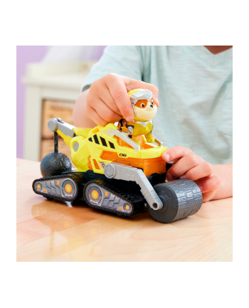 spinmaster Spin Master Paw Patrol Mighty movie - basic vehicle from Rubble with puppy figure, toy vehicle