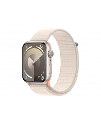 Apple Watch Series 9 GPS Koperta 45mm Z Aluminium W Kolorze Księżycowej Poświaty Z Opaską Sportową W Kolorze Księżycowej Poświaty (MR983ET/A)