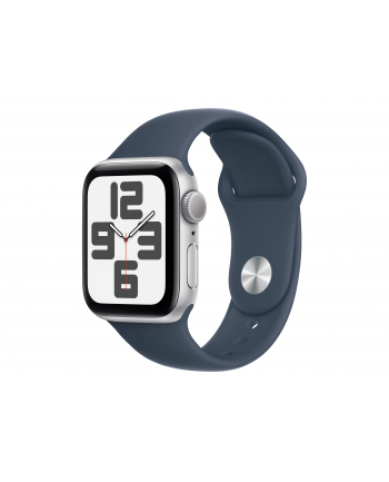 Apple Watch SE GPS Koperta 40mm Z Aluminium W Kolorze Srebrnym Z Paskiem Sportowym W Kolorze Sztormowego Błękitu (MRE13ETA)