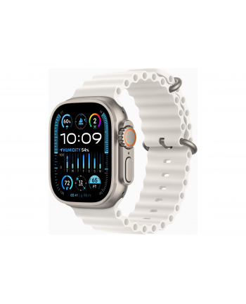 Apple Watch Ultra 2 GPS+Cellular Koperta 49mm Z Tytanu W Kolorze Naturalnym Z Paskiem Ocean W Kolorze Białym (MREJ3ULA)
