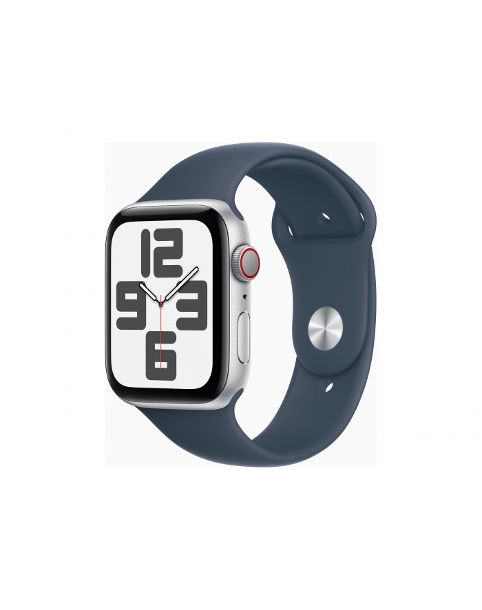 Apple Watch SE GPS+Cellular Koperta 44mm Z Aluminium W Kolorze Srebrnym Z Paskiem Sportowym Sztormowego Błękitu (MRHJ3ETA) główny