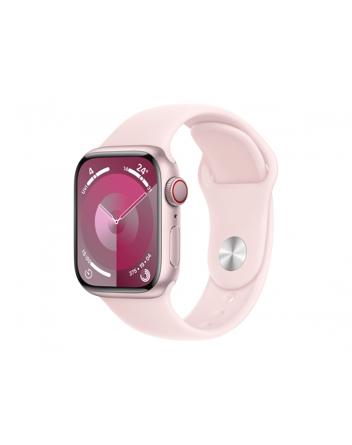 Apple Watch Series 9 GPS+Cellular Koperta 41mm Z Aluminium W Kolorze Różowym Z Opaską Sportową W Kolorze Jasnoróżowym (MRHY3ETA) główny