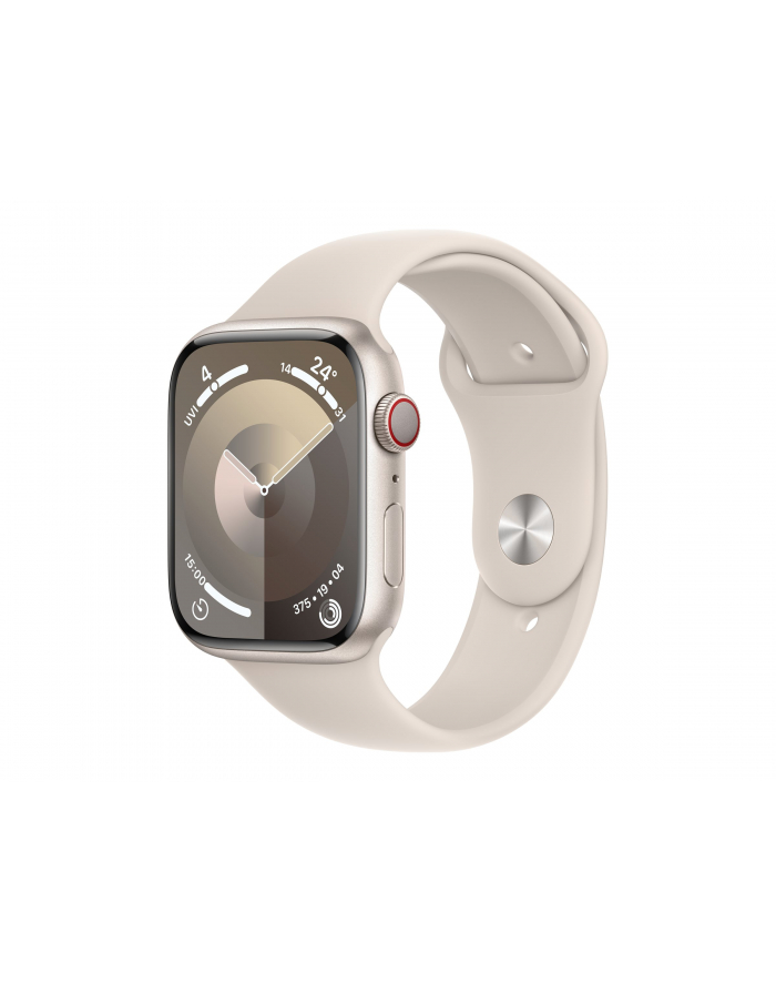 Apple Watch Series 9 GPS+Cellular 45mm Z Aluminium W Kolorze Księżycowej Poświaty Z Paskiem Sportowym W Kolorze Księżycowej Poświaty (MRM93ETA) główny