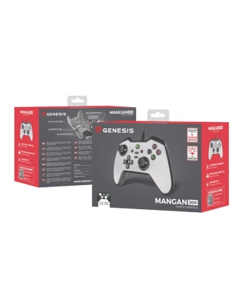 natec Gamepad Genesis Mangan 300 przewodowy do PC/Switch/Mobile Biały