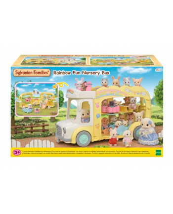 epoch Sylvanian Families Przedszkole Kolorowy Autobus Rainbow Fun Nursery Bus 5744 p6