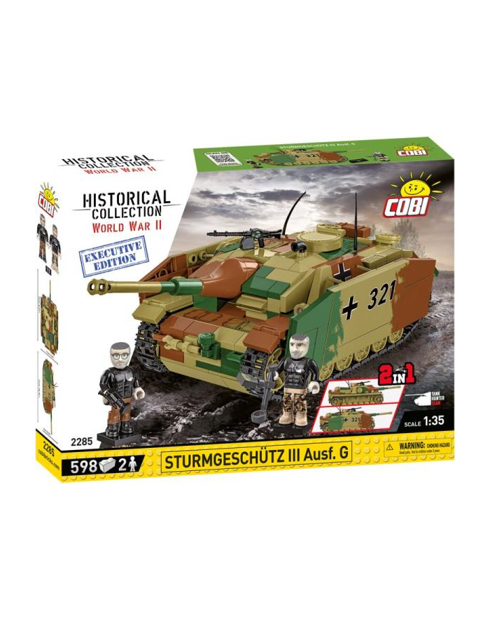 COBI 2285 Historical Collection WWII Sturmgeschütz III Ausf.G - niemiecki niszczyciel czołgów 598 klocków Executive Edition główny