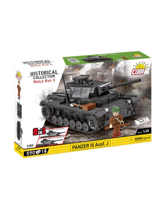 COBI 2289 Historical Collection WWII Panzer III Ausf.J Panzerkampfwagen III - niemiecki czołg średni 590 klocków główny