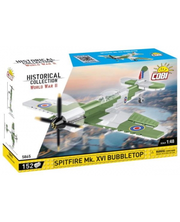 COBI 5865 Historical Collection WWII Spitfire Mk. XVI Bubbletop - brytyjski samolot myśliwski 152 klocki