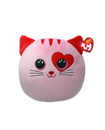 ty inc. Maskotka poduszka TY Squishy Beanies FLIRT rózowy kot z sercem, 22cm 39271