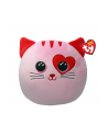 ty inc. Maskotka poduszka TY Squishy Beanies FLIRT różowy kot z sercem, 30cm 39369 - nr 1