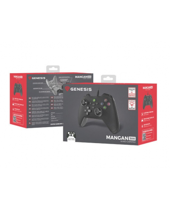 natec Gamepad Genesis Mangan 300 przewodowy do PC/Switch/Mobile Czarny