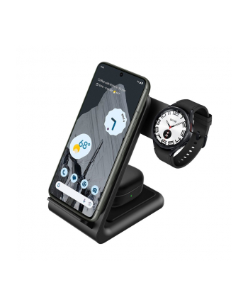 crong Ładowarka bezprzewodowa 3w1 do iPhone, Samsung ' System Android, Galaxy Watch i słuchawek TWS