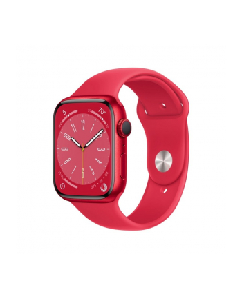 Apple Watch Series 8 GPS Koperta 45mm Z Aluminium W Kolorze Srebrnym Z Paskiem Sportowym (Product)Red (MNP43ULA)