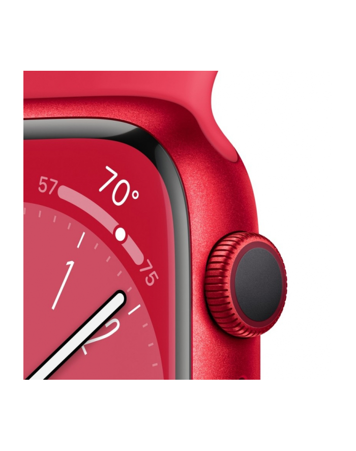 Apple Watch Series 8 GPS Koperta 45mm Z Aluminium W Kolorze Srebrnym Z Paskiem Sportowym (Product)Red (MNP43ULA) główny