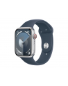 Apple Watch Series 9 GPS+Cellular 45mm Koperta z aluminium w kolorze srebrnym i paskiem sportowym w kolorze sztormowego błękitu (MRMG3ETA) - nr 1