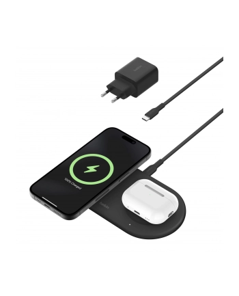 belkin Ładowarka podwójna BoostCharge Pro Qi2 15W czarna
