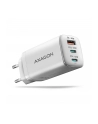 axagon ACU-DPQ65W Ładowarka sieciowa GaN 65W, 3x port (USB-A + dual USB-C) PD3.0/QC4+/PPS/Apple, biała - nr 1