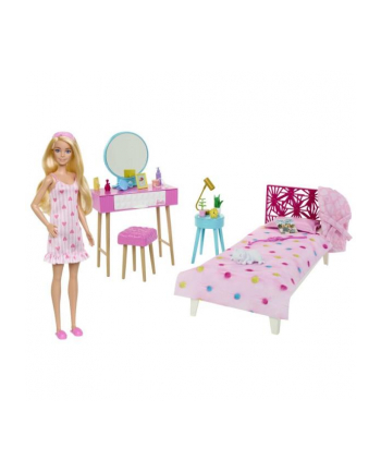 Barbie Sypialnia Barbie Zestaw + lalka HPT55 p2 MATTEL