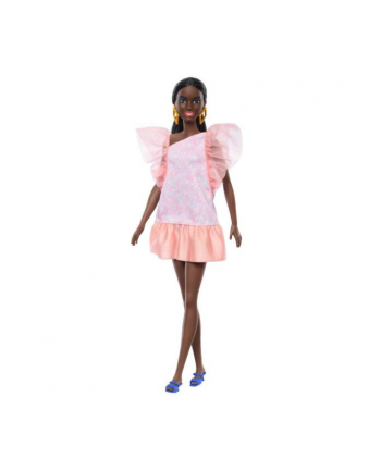 Barbie Lalka Fashionistas Brzoskwiniowo-różowa sukienka HRH14 MATTEL