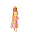 Barbie Lalka Księżniczka Żółto-różowy strój HRR09 MATTEL - nr 3