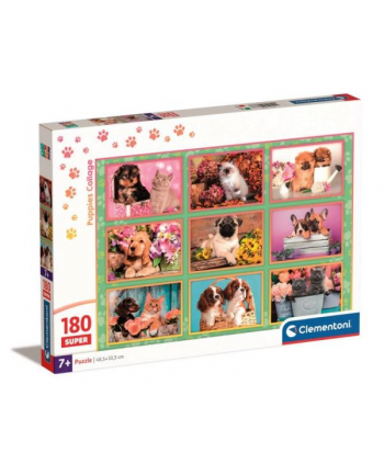 Clementoni Puzzle 180el Super Kolaż ze szczeniętami. Puppies Collage 29788