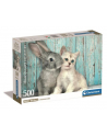 Clementoni Puzzle 500el Compact Cat 'amp; Bunny. Kotek i króliczek 35539 - nr 1