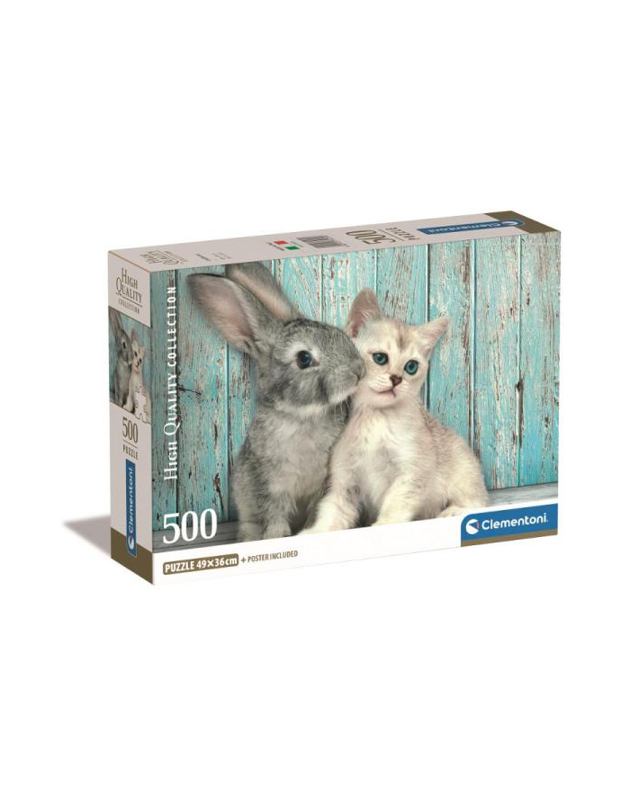 Clementoni Puzzle 500el Compact Cat 'amp; Bunny. Kotek i króliczek 35539 główny