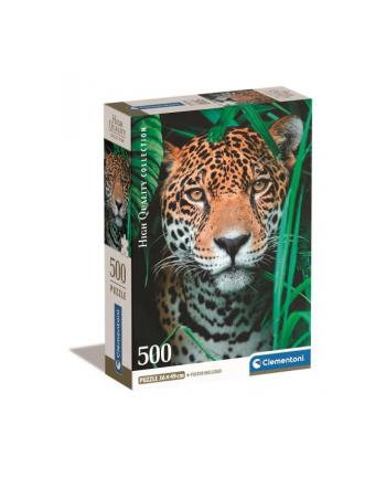 Clementoni Puzzle 500el Compact Jaguar w dżungli. Jaguar in the jungle 35541