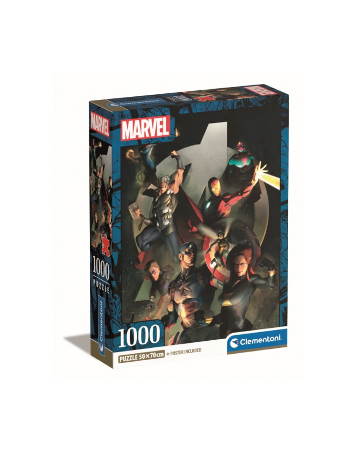 Clementoni Puzzle 1000el Compact Marvel The Avengers 39809 główny