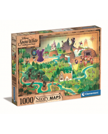 Clementoni Puzzle 1000el Story Maps Snow Kolor: BIAŁY Śnieżka 39815