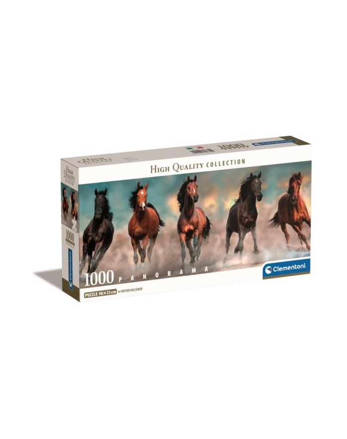 Clementoni Puzzle 1000el Panorama Horses. Konie 39875 główny