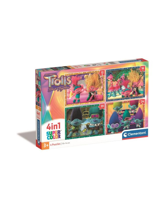 Clementoni Puzzle 4w1 Trolls 3 21527 główny