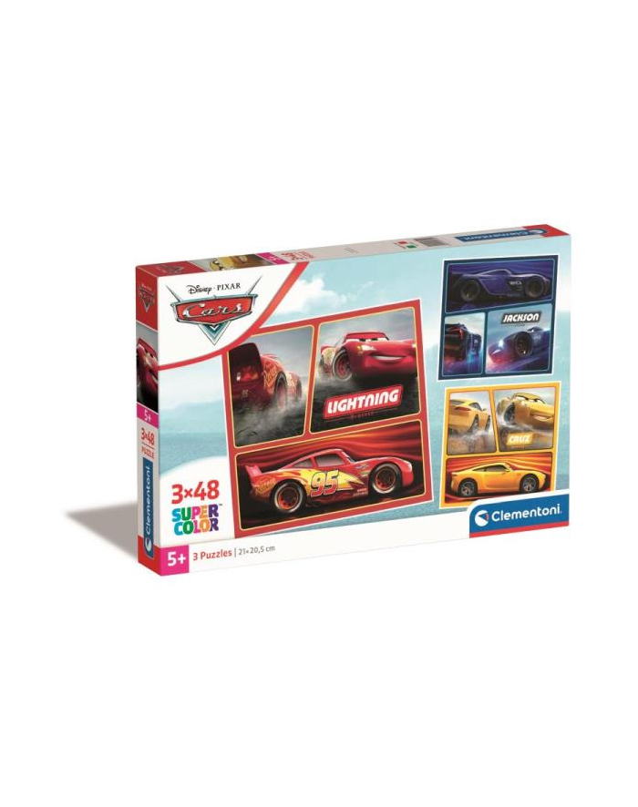 Clementoni Puzzle 3x48el SuperColor square Auta Cars 25305 główny