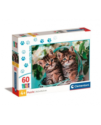 Clementoni Puzzle 60el SuperColor Urocze kotki bliźniaki Kitty 26599