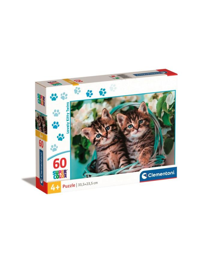 Clementoni Puzzle 60el SuperColor Urocze kotki bliźniaki Kitty 26599 główny