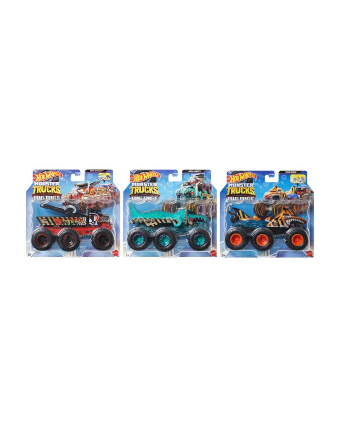 Hot Wheels Monster Trucks Big Rigs ciężarówka 6-kołowa 1:64 mix HWN86 MATTEL główny