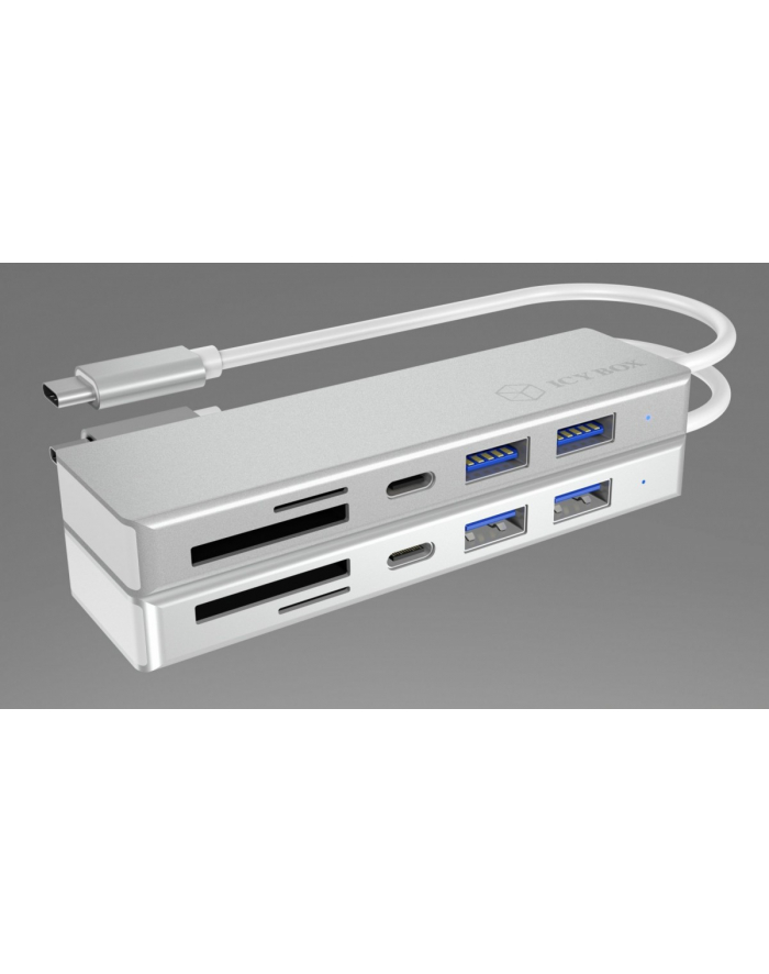 icybox HUB USB 3.0 typu C z 3 portami USB i czytnikiem  kart pamięci IB-HUB1413-CR główny