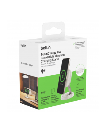 belkin Ładowarka magnetyczna BoostCharge Qi2 15W biała z PSU