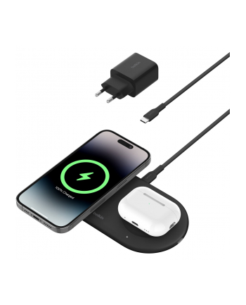 belkin Ładowarka podwójna BoostCharge Pro Qi2 15W czarna