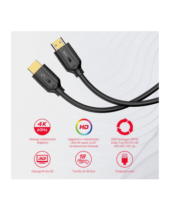 unitek Kabel HDMI 2.0 4K 60HZ , 10m , C11079BK-10M