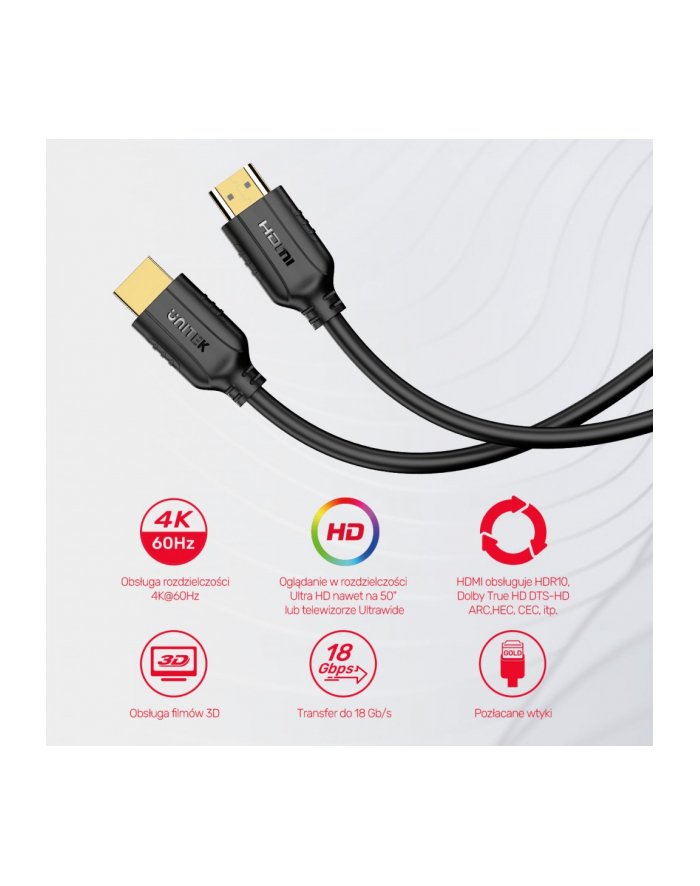 unitek Kabel HDMI 2.0 4K 60HZ 3m , C11079BK-3M główny