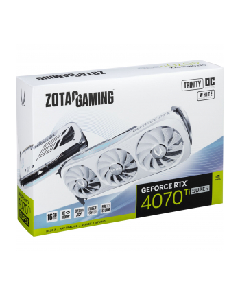 zotac Karta graficzna GeForce RTX 4070 Ti SUPER TRINITY OC 16GB GDDR6X biała