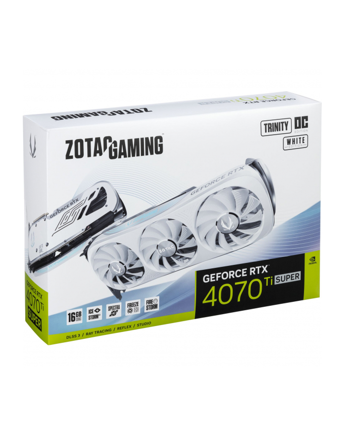 zotac Karta graficzna GeForce RTX 4070 Ti SUPER TRINITY OC 16GB GDDR6X biała główny