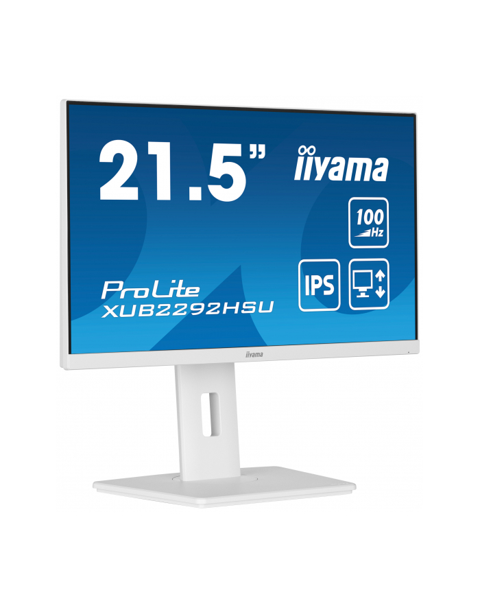 iiyama Monitor 21.5 cala ProLite XUB2292HSU-W6 IPS,100Hz,FreeSync,PIVOT,0.4ms,HDMI,  DP,4xUSB(3.2),2x2W,HAS(150mm), Biały główny