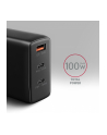 axagon ACU-DPQ100 Ładowarka sieciowa, GaN 100W, 3x port (USB-A + dual USB-C) PD3.0/QC4+/PPS/Apple, czarna - nr 25
